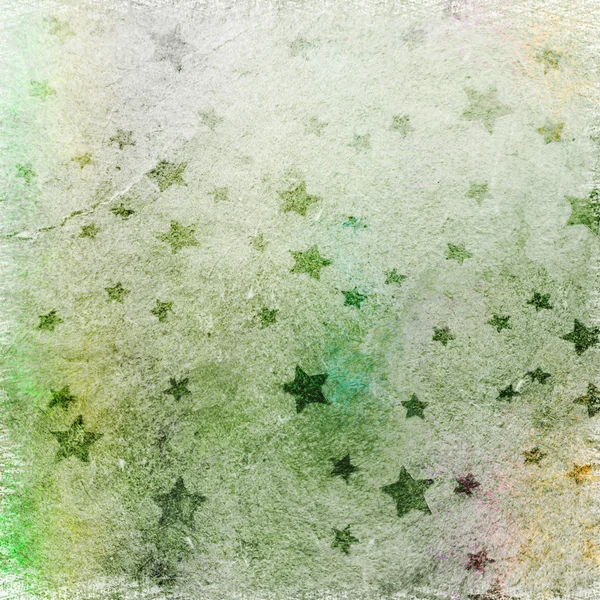 带星星的抽象绿色背景 — 图库照片