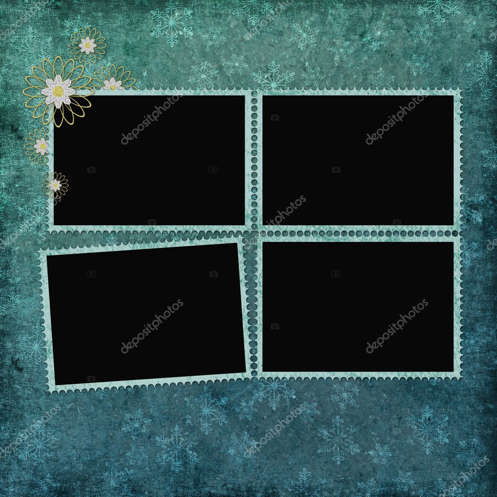 Dark cyan abstract background with frame Stock Photo by ©welena 1193810