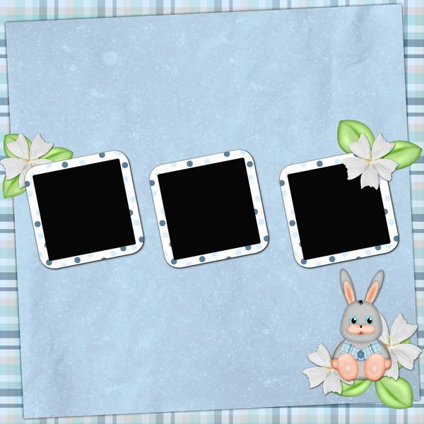 Background with frame and bunny — Stock Photo, Image