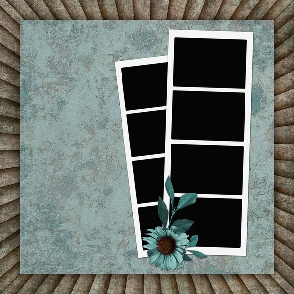 Vintage background with frames and flowe — Stock Photo, Image