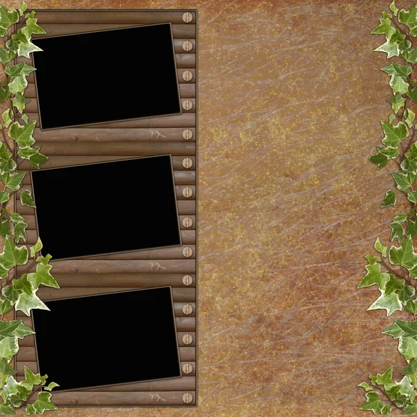 Background with wooden frames — Stock Photo, Image