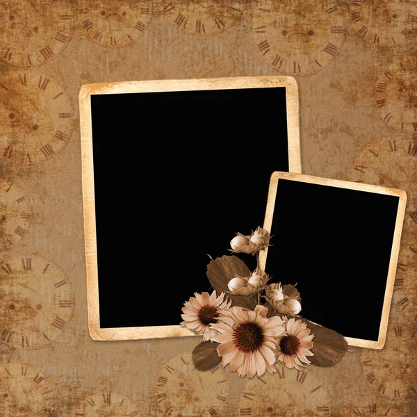 Fondo con marco y flores —  Fotos de Stock