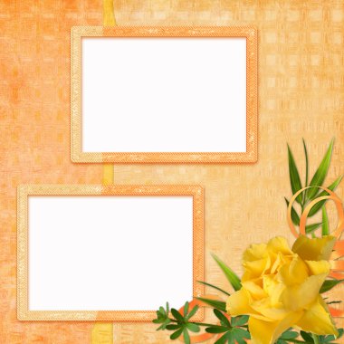 Picture-frames on abstract background clipart