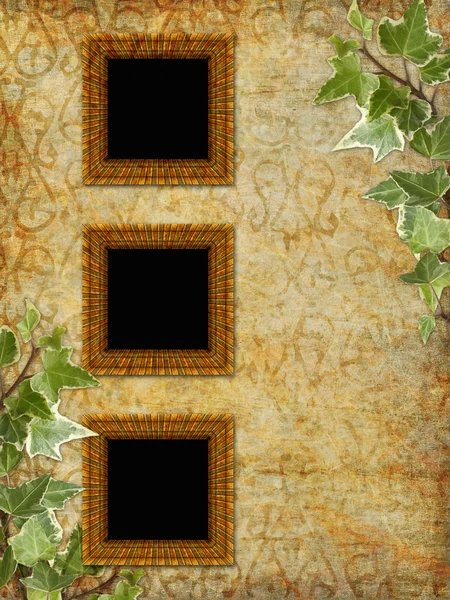 Retro tło z dekoracyjnymi ramami — Zdjęcie stockowe