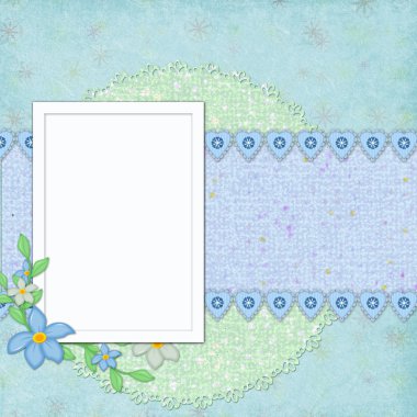 Baby's page with flowers clipart