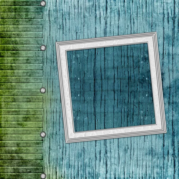 Blank frame on old wooden background — Stock Photo, Image