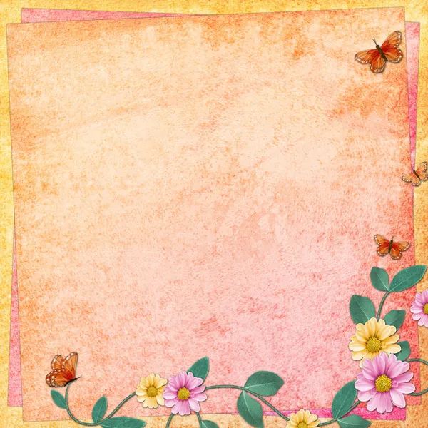 Yaz arka kelebek ile — Stok fotoğraf