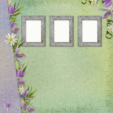 Picture-frames on abstract background clipart