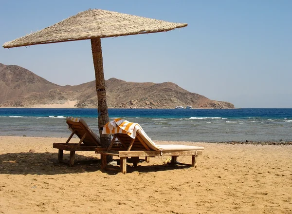 Visa från stranden vid Röda havet Royaltyfria Stockbilder