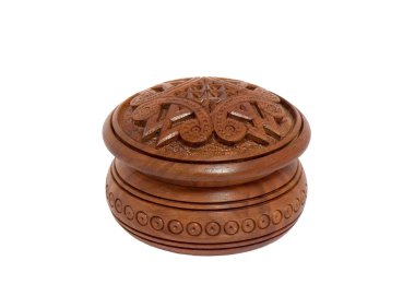 Wooden carved casket clipart