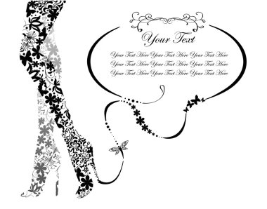 Vintage legs with text field clipart