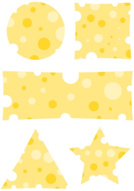 Five cheese banners clipart