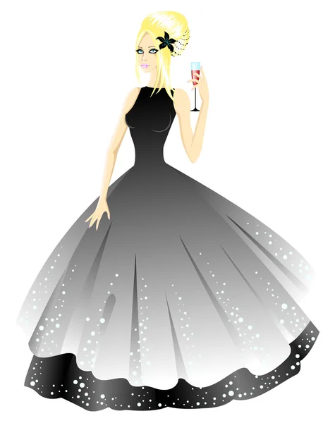 Принцеса в сірій сукні — стоковий вектор