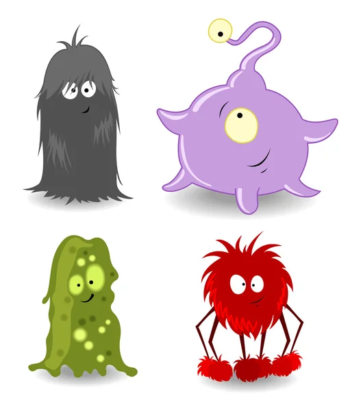 Quatre petits monstres — Image vectorielle