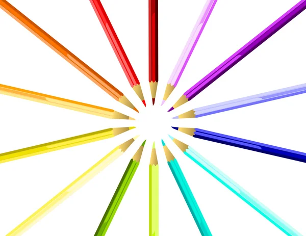 Färgade pennor runda — Stock vektor