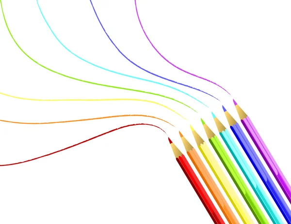 Kleurpotloden regenboog — Stockvector