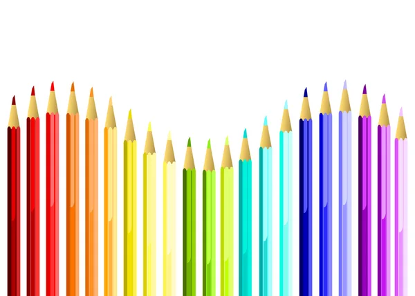 Színes ceruzák hullámok — Stock Vector