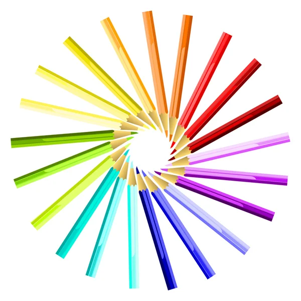 Χρωματιστά μολύβια ήλιο — Διανυσματικό Αρχείο