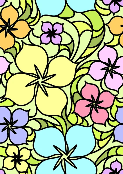 Colorati fiori modello senza soluzione di continuità — Vettoriale Stock