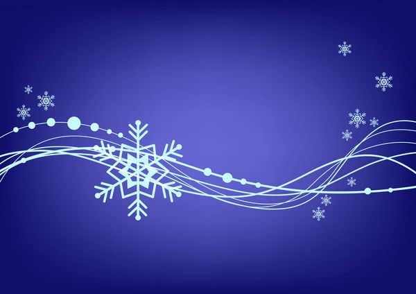 Αφηρημένη μπλε φόντο με νιφάδα χιονιού — Διανυσματικό Αρχείο
