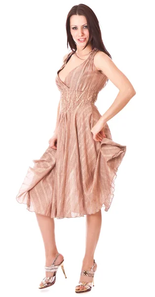 Sensuele meisje in mooie jurk — Stockfoto