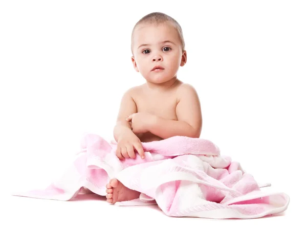 Encantador niño en toalla —  Fotos de Stock