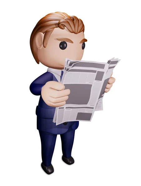 Person reads newspaper — Stock Photo, Image