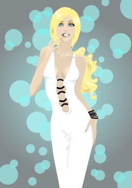 Sexy blonde girl clipart