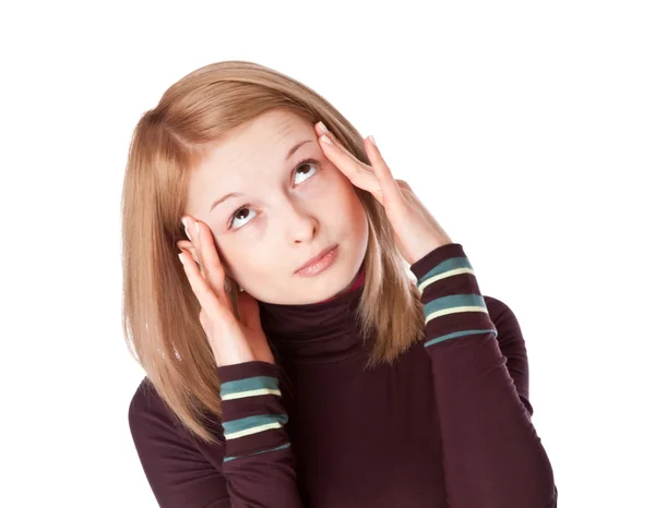 Young woman with headache — Stock Photo, Image