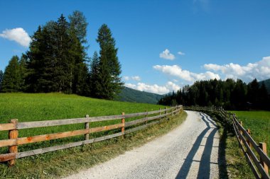 Beautiful alpine countryside road clipart