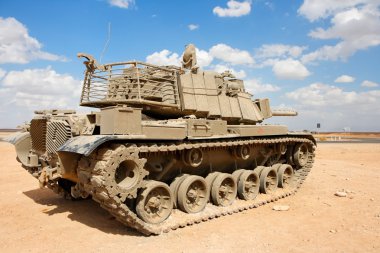 Old Israeli Magach tank near the militar clipart