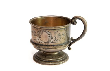 Vintage silver cup isolated