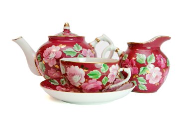 Old-fashioned tea service clipart