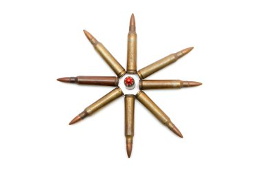 Eight-pointed star of M16 cartridges clipart