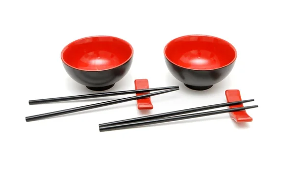 Two sets of chopsticks and bowls — Stock Photo, Image