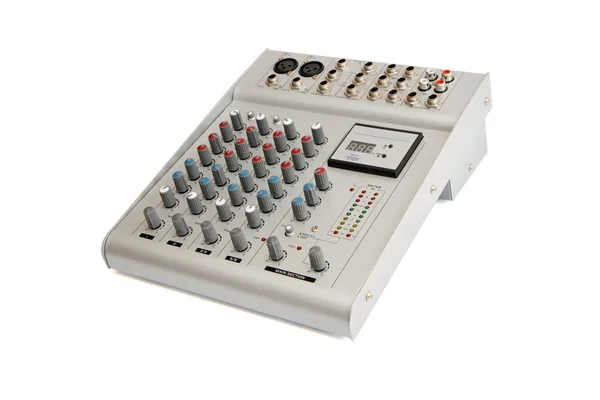 Small gray ound mixer console isolated — Stock Photo, Image