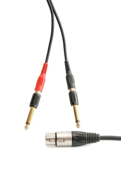 Three headphone plugs isolated — Stock Photo, Image