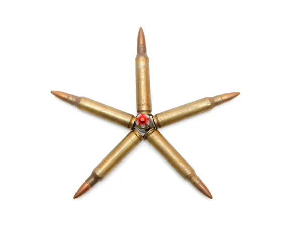 Vijf-puntige ster m16 cartridges — Stockfoto