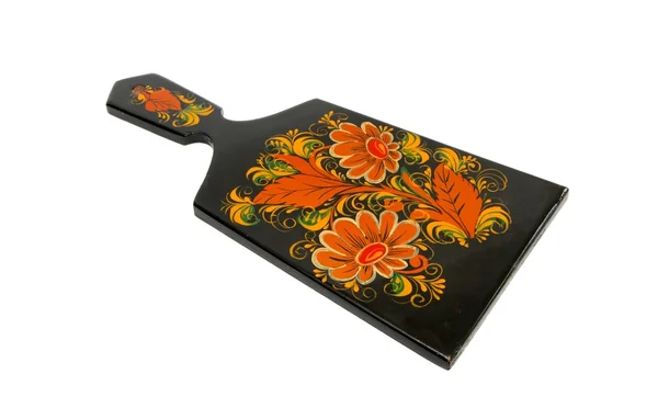 Russian traditional black cutting board — стокове фото