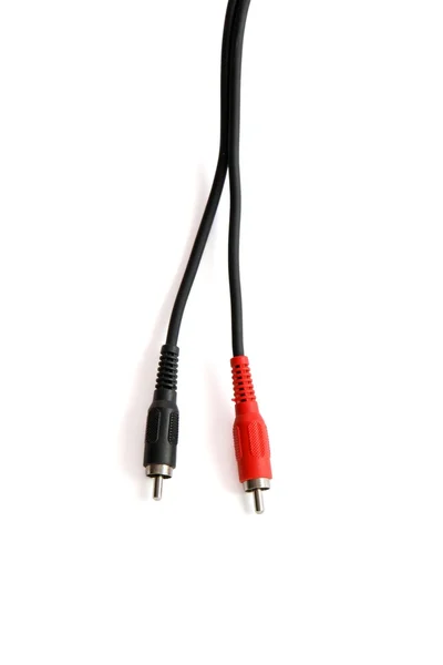 Red and black headphone plug isolated — Stock Photo, Image
