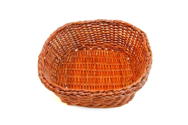 Orange wicker basket without handles — Stock Photo, Image
