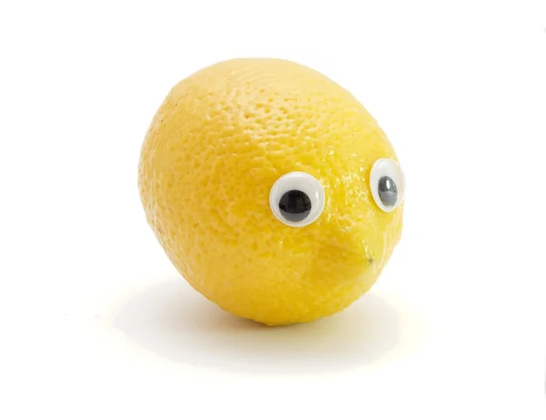 stock image Funny lemon fruit with eyes