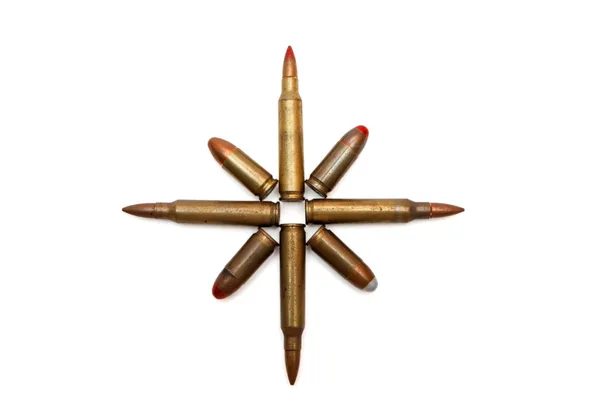 Eight-pointed star of cartridges — Stock Photo, Image