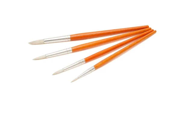 Set of four paintbrushes isolated — Stock Photo, Image