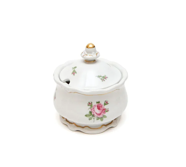 White porcelain sugar basin — Stock Photo, Image