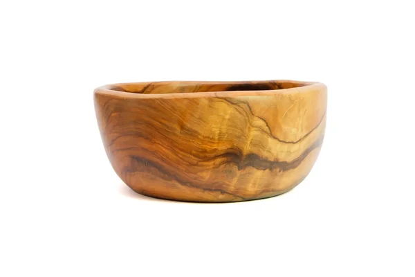 Handmade wooden bowl isolated — Stock Photo, Image