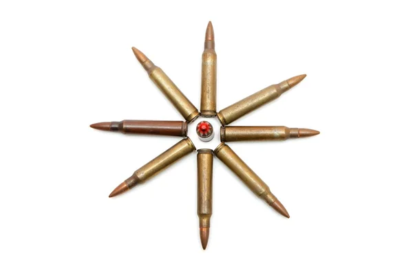 Acht-puntige ster m16 cartridges — Stockfoto
