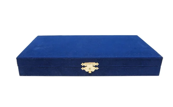 stock image Closed blue velvet casket
