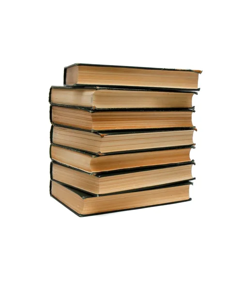 Stack of old books seen from ends — Stock Photo, Image