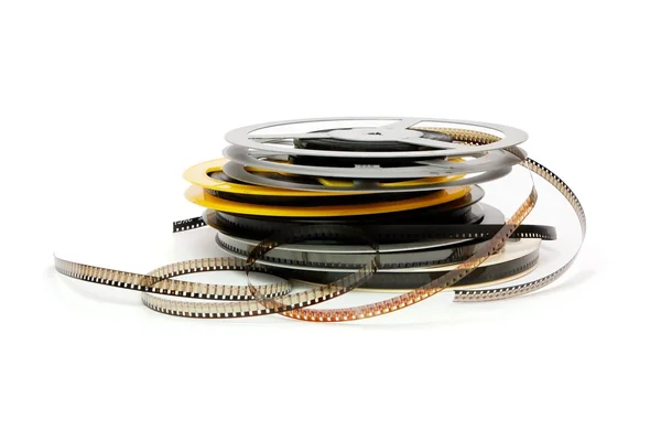 Reels of old quarter-inch celluloid film Royalty Free Stock Images